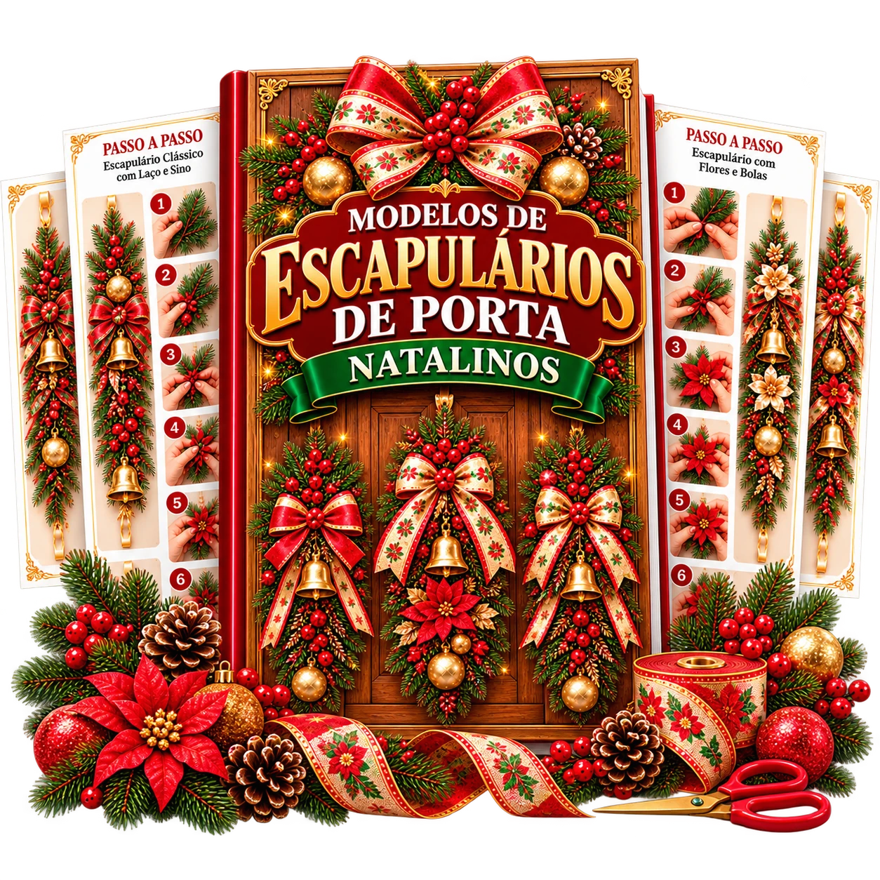 Mockup do bônus Escapulários de Porta Natalinos