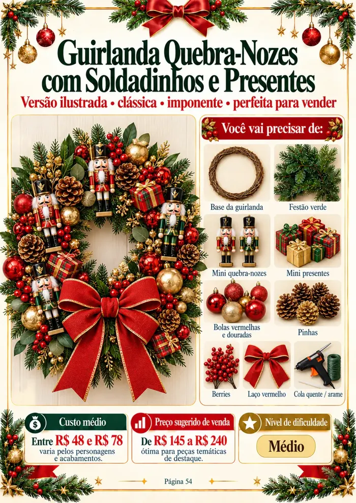 Amostra 3 de projeto ilustrado de guirlanda de Natal