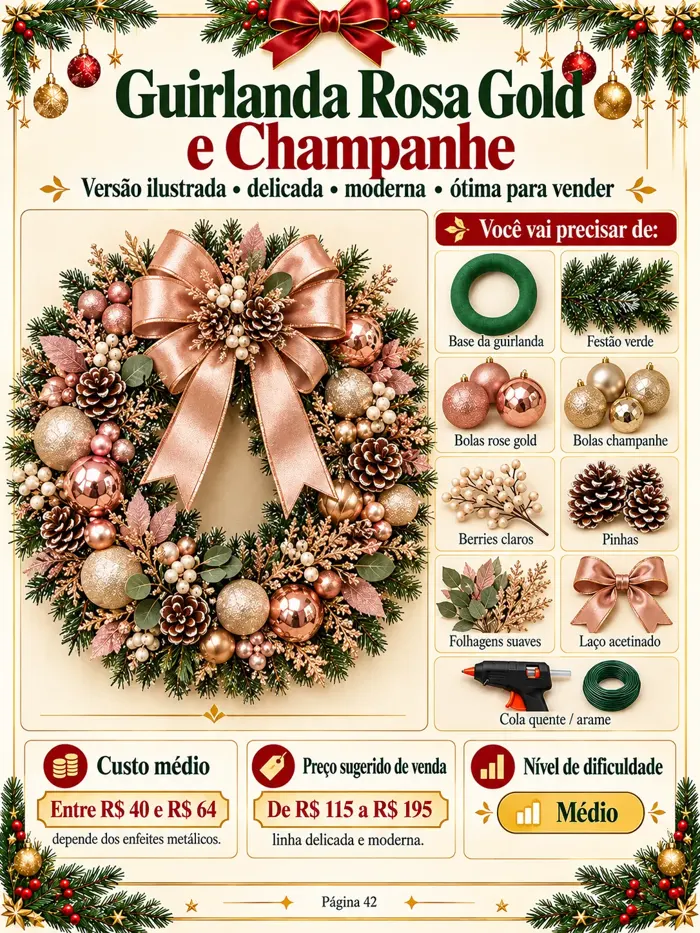 Amostra 4 de projeto ilustrado de guirlanda de Natal