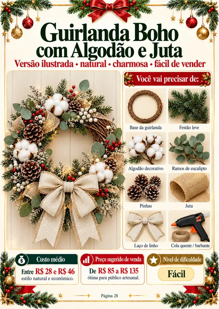 Amostra 6 de projeto ilustrado de guirlanda de Natal